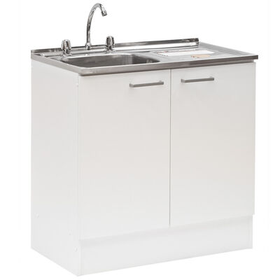 Imagen 1 del producto Kit Mueble de Lavaplatos + Lavaplatos Mobikit Blanco 2 Puertas