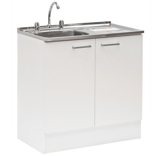 Kit Mueble de Lavaplatos + Lavaplatos Mobikit Blanco 2 Puertas