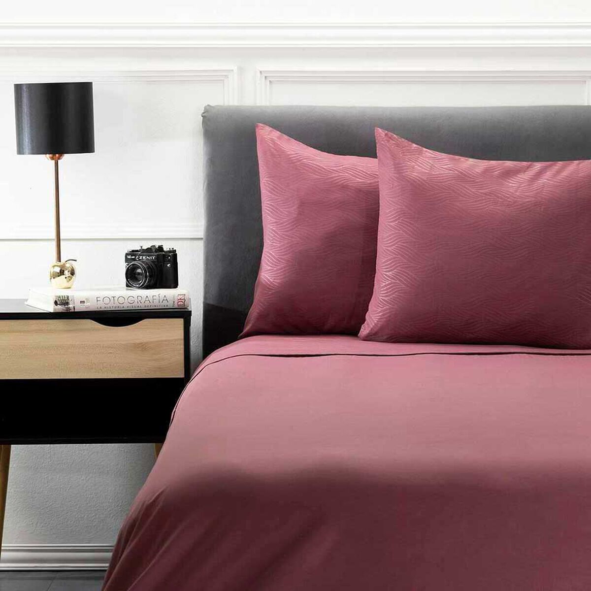 Juego de S&aacute;banas Embossed Zibel 2 Plazas Liso Berry