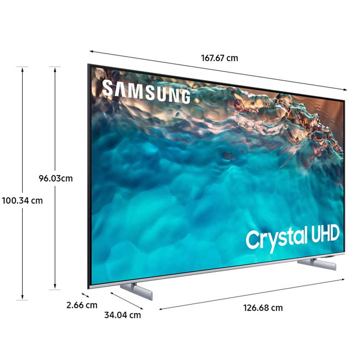 LED 75" Samsung UN75BU82000GX Smart TV Crystal 4K UHD 2022