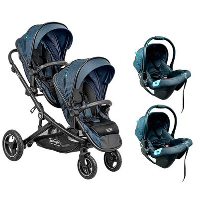 Coche Travel System Dueto Gris Bebeglo