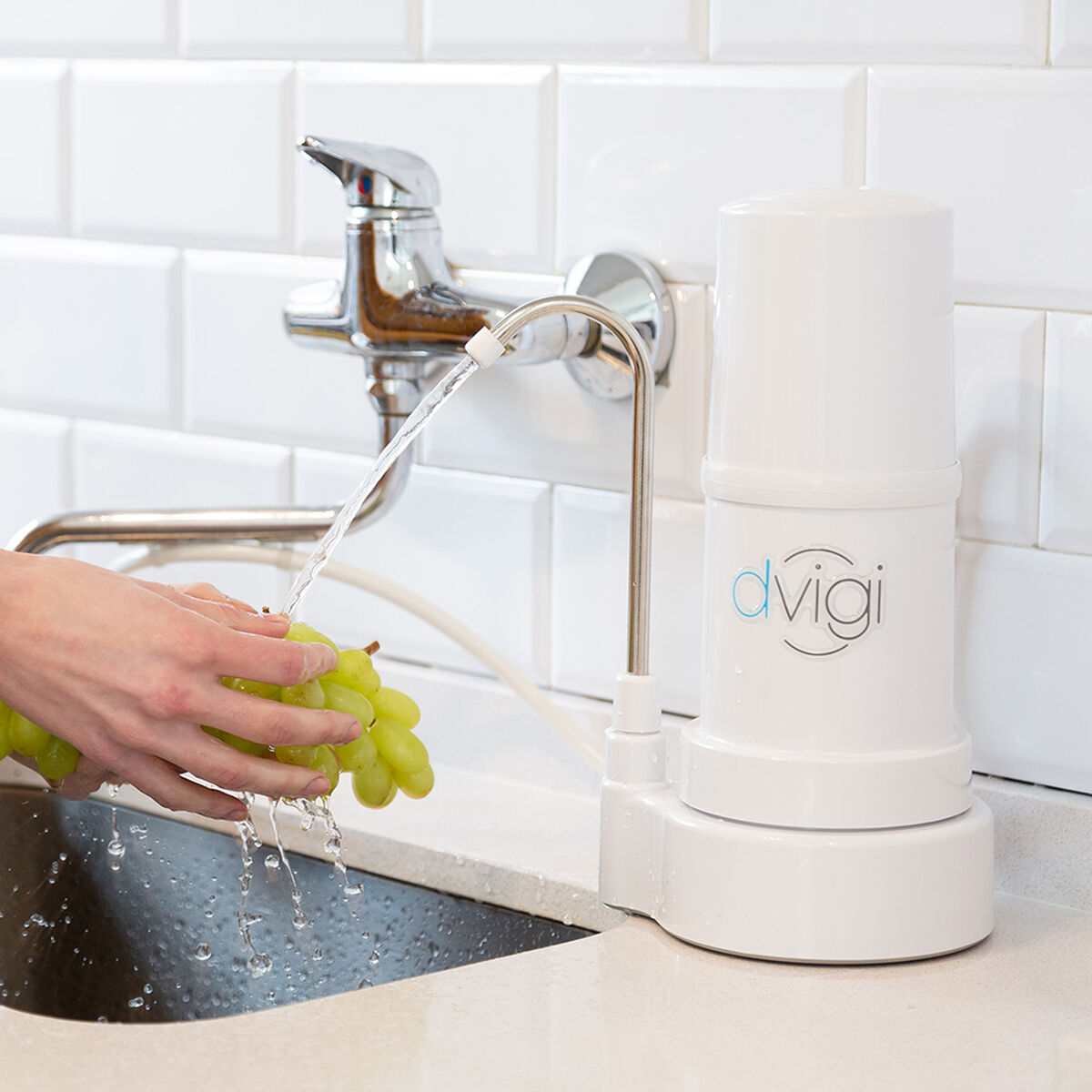 Purificador de Agua Dvigi Filtro Sobre Cubierta Blanco