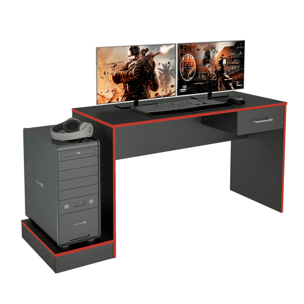 Escritorio Exit Gamer Negro Rojo