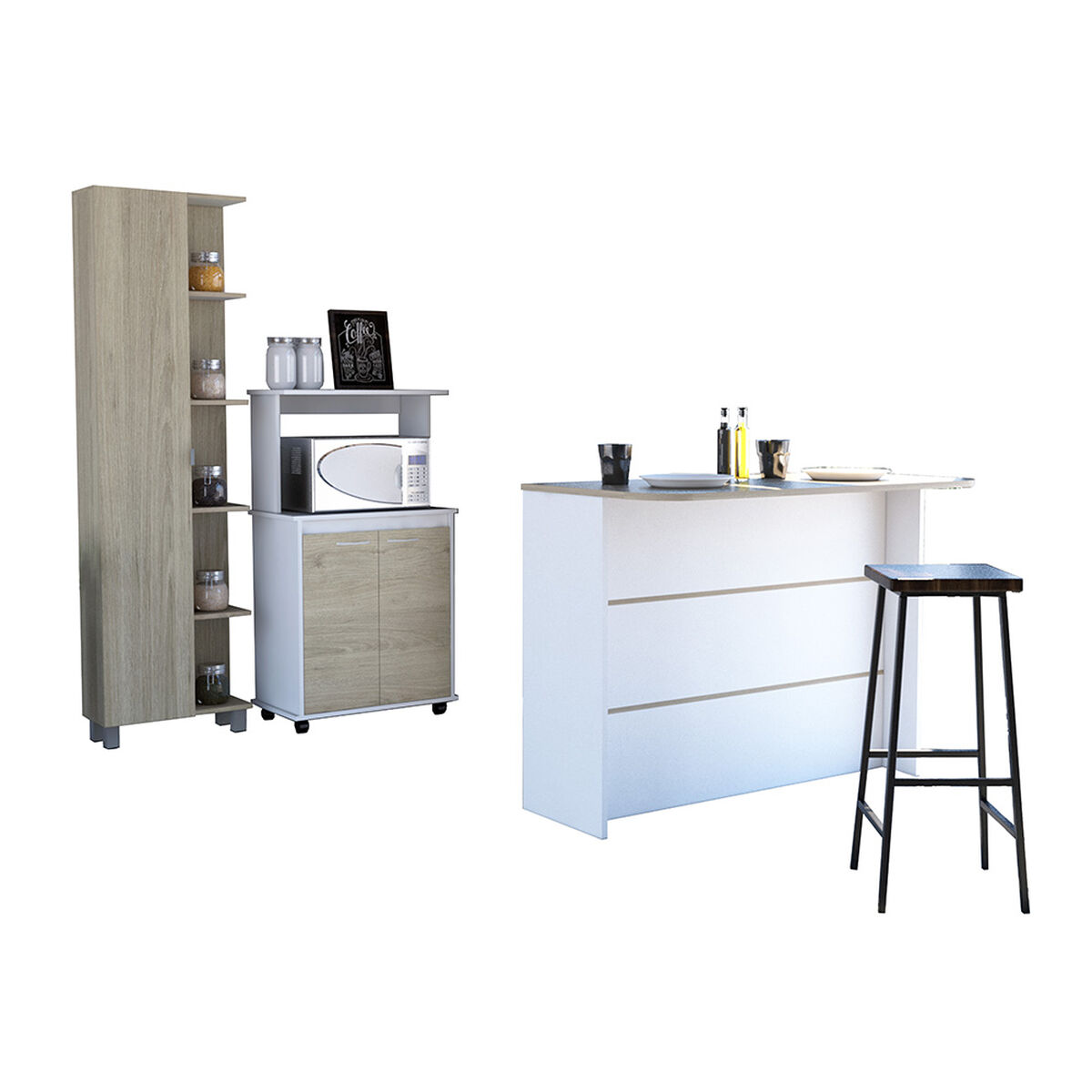 Mueble Cocina 36 + Barra de Cocina + Optimizador TuHome Kitchen