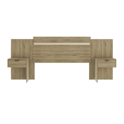 Imagen 1 del producto Respaldo 2 Plazas + 2 Veladores Roca Parana Noce Blanco