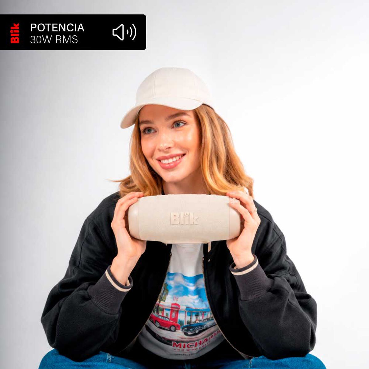 Parlante Bluetooth Blik Powerbass30-Cre Crema