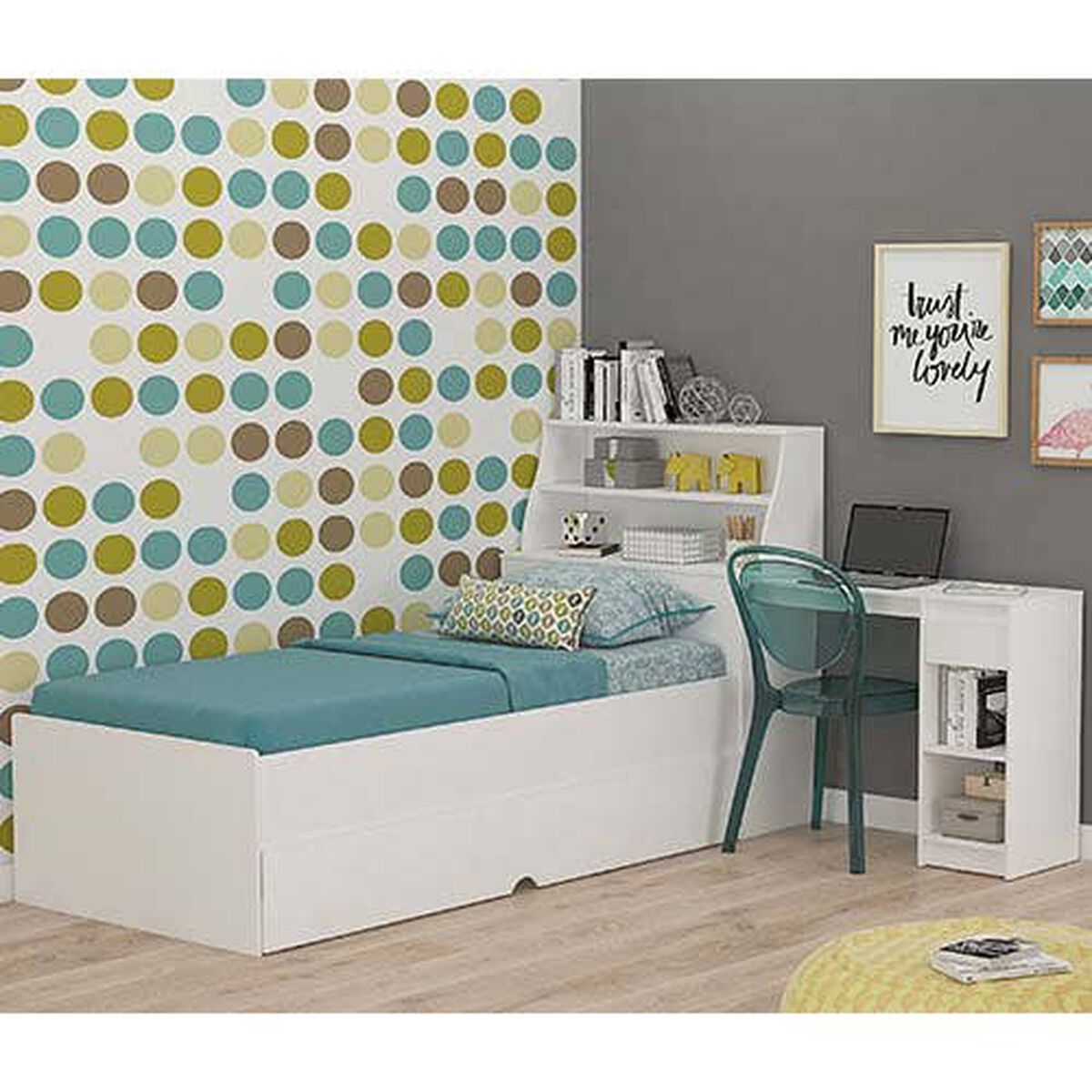 Base Cama Funcional Decocasa 1,5 Plazas Biro Julia