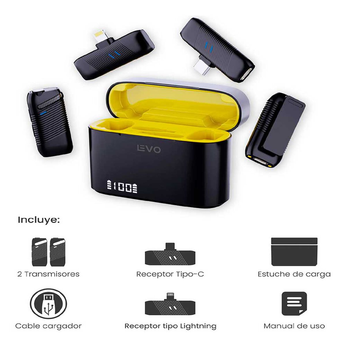 KIT Micrófono de Solapa Inalámbrico Lavalier EchoPro LEVO