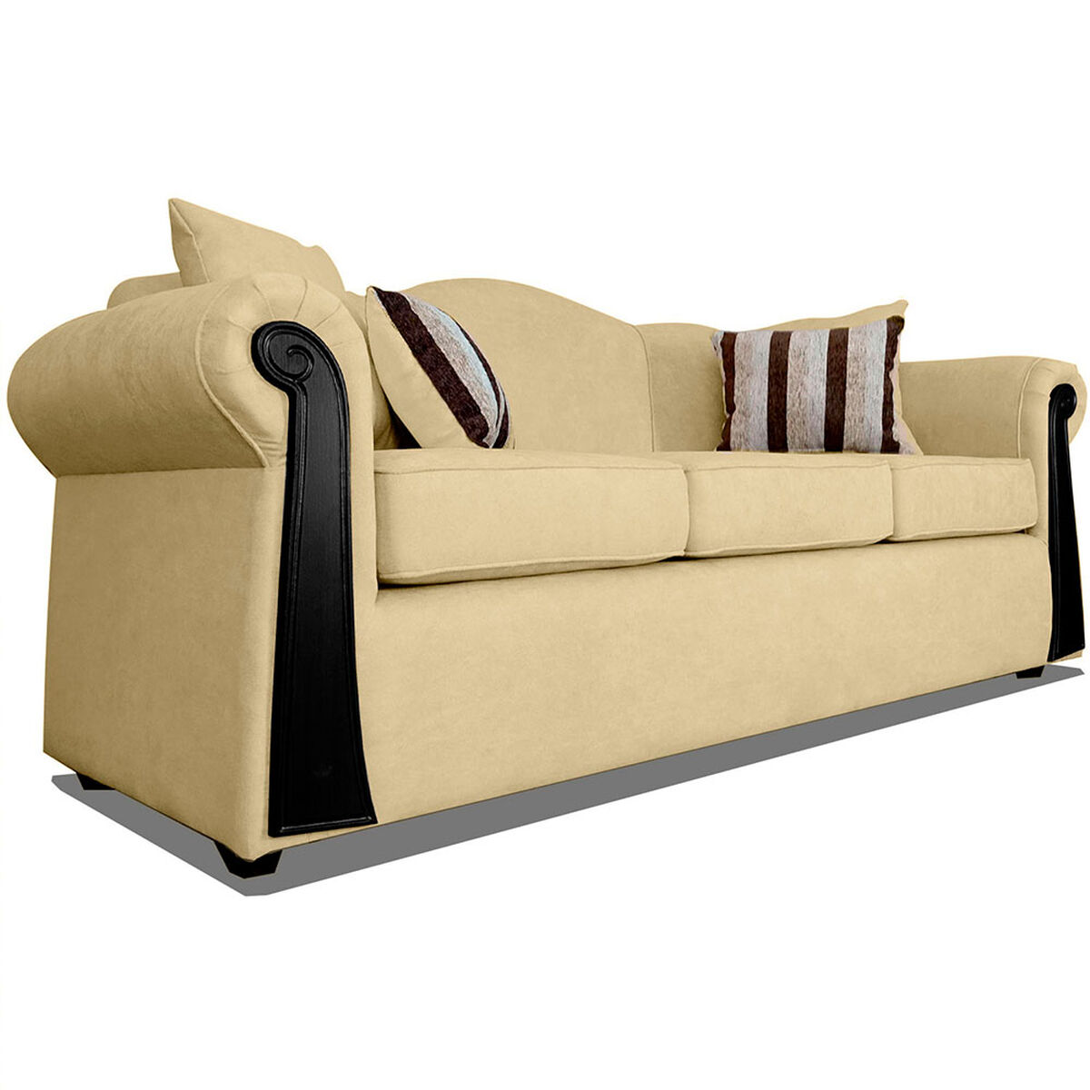 Juego de Living Elegant Michigan + Sitiales Tela 5 Cuerpos Beige
