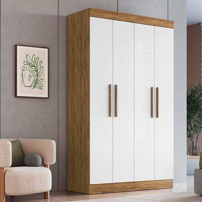 Imagen 2 del producto Clóset Exit New Recife 4 Puertas 2 Cajones Nuez y Beige