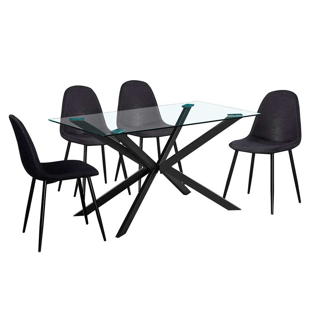 Juego de Cómedor Idetex Belen 4 Sillas Negro