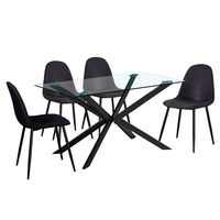 Juego de Cómedor Idetex Belen 4 Sillas Negro