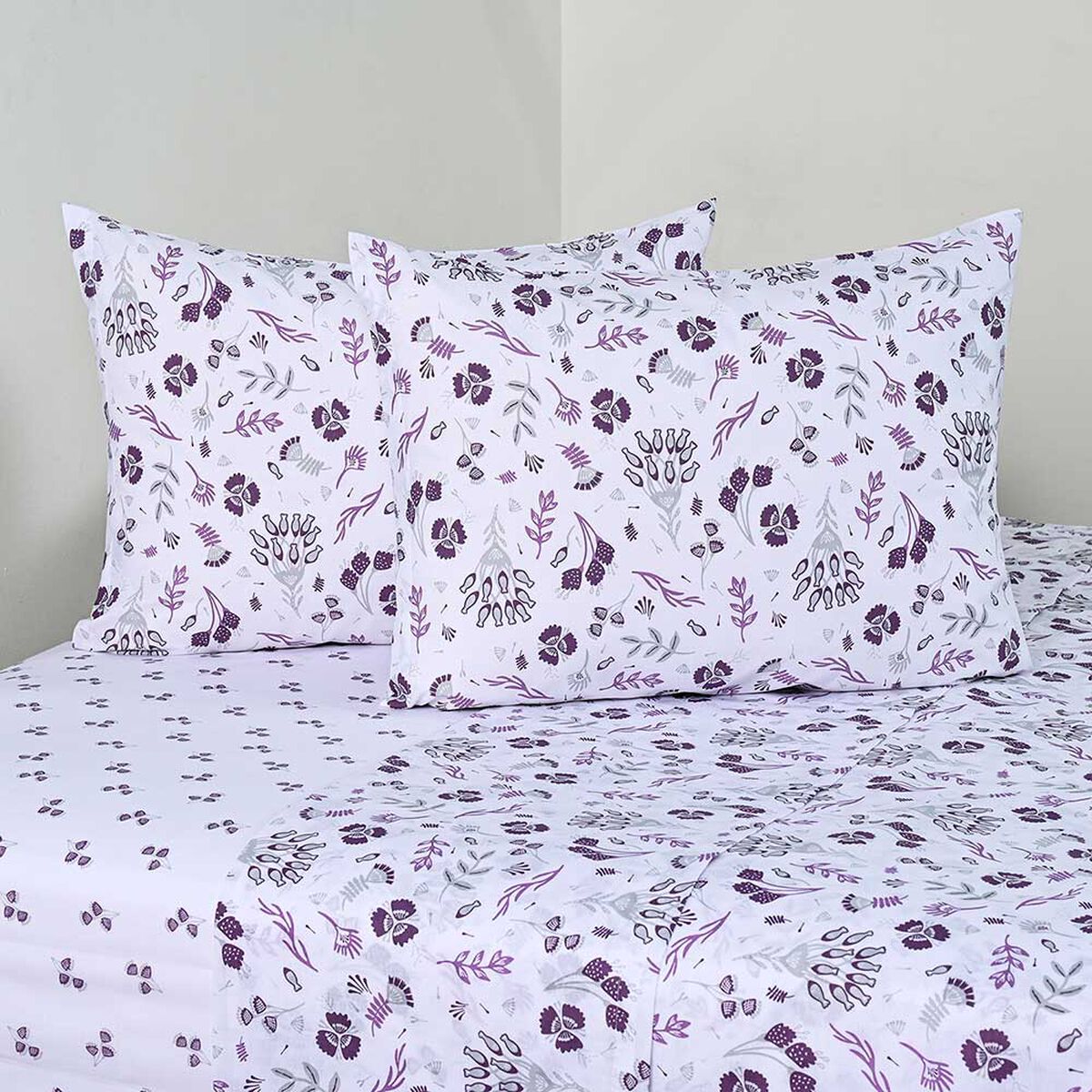 Juego de S&aacute;banas American Family King 144 Hilos Adel Lila