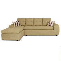 Seccional Izquierdo Elegant Houston Cheise Tela 5 Cuerpos Beige