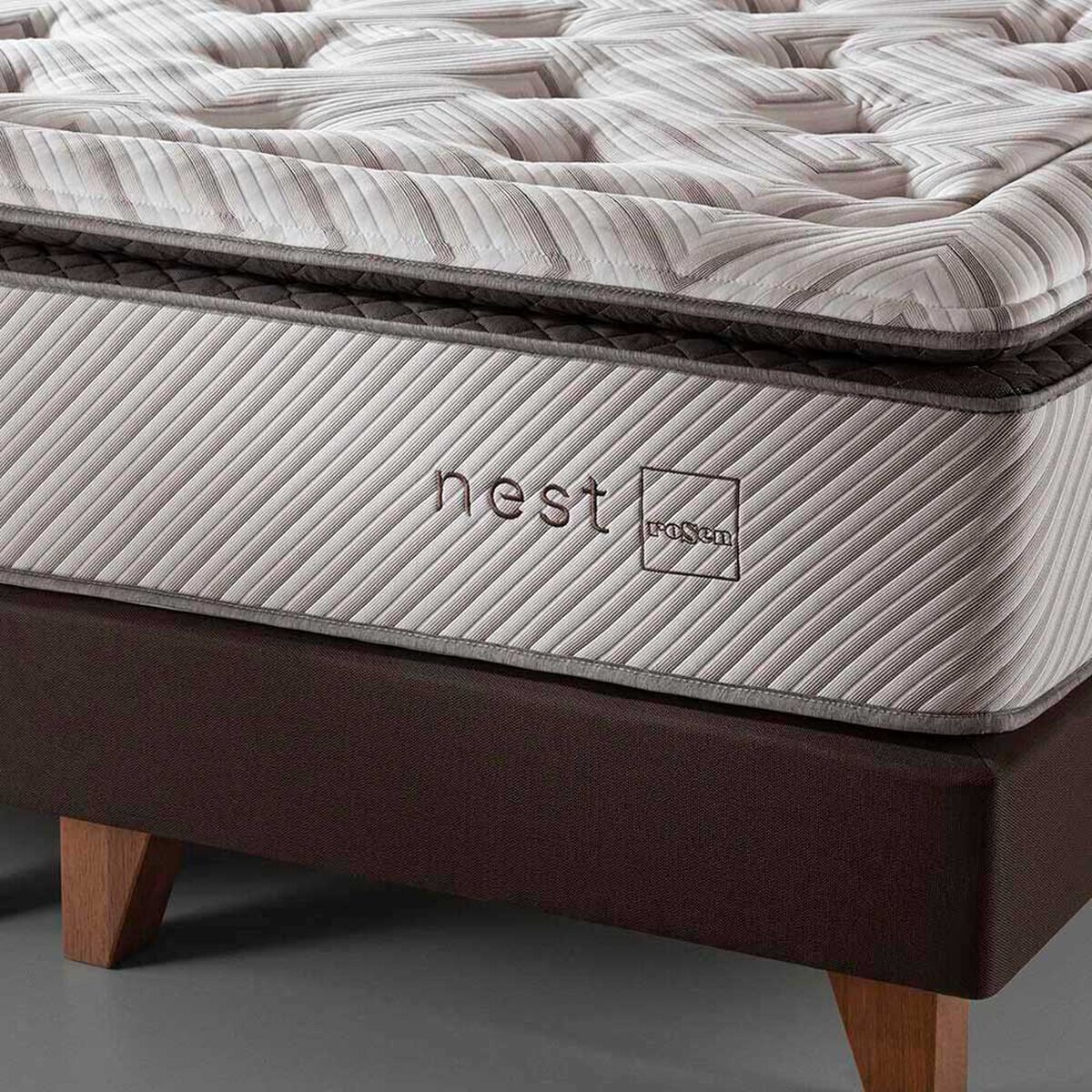 Cama Europea Rosen Base Dividida 2 Plazas Nest + 2 Almohadas Memory Max