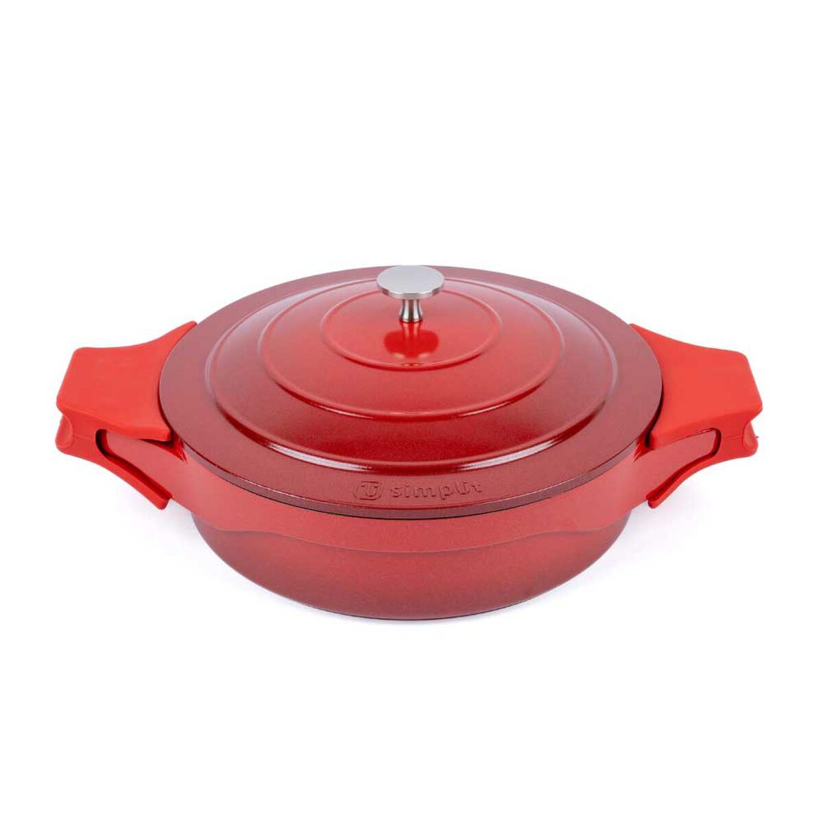 Olla Cacerola Antiadherente Aluminio Fundido Simplit Toulouse 28 cm Rojo