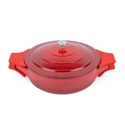 Olla Cacerola Antiadherente Aluminio Fundido Simplit Toulouse 28 cm Rojo