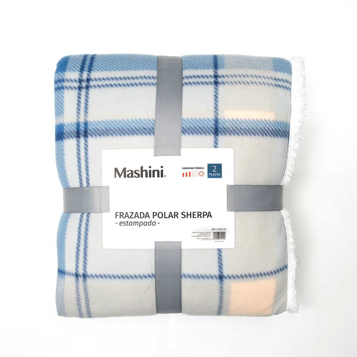 Frazada de Poliéster Mashini 1,5 Plazas Tartan Azul