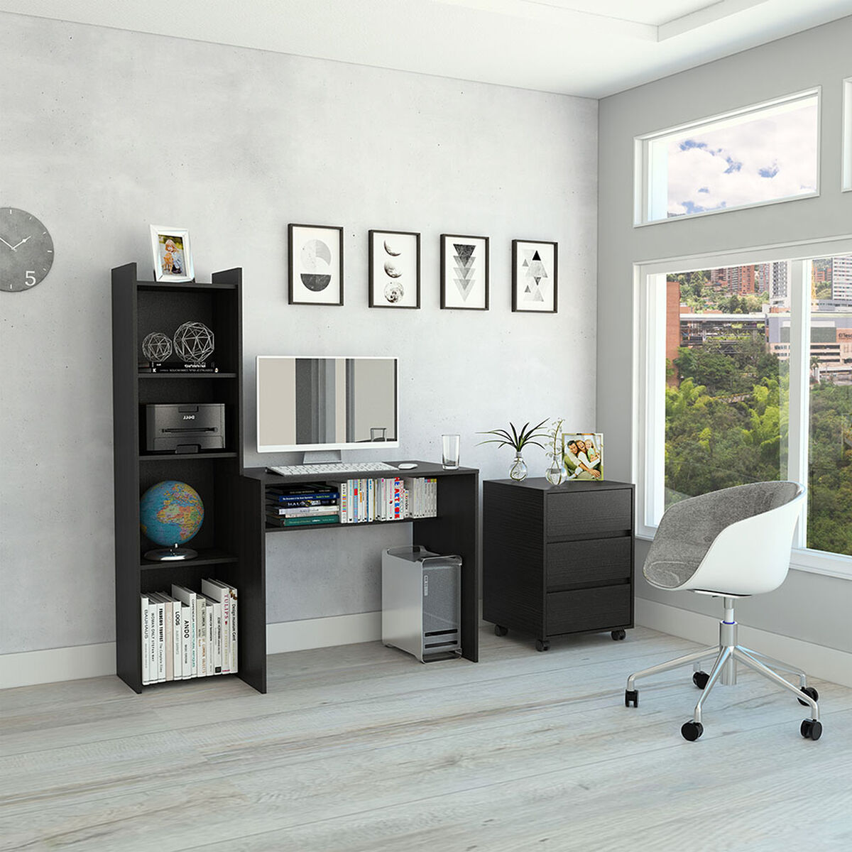 Escritorio con biblioteca + Archivador Office