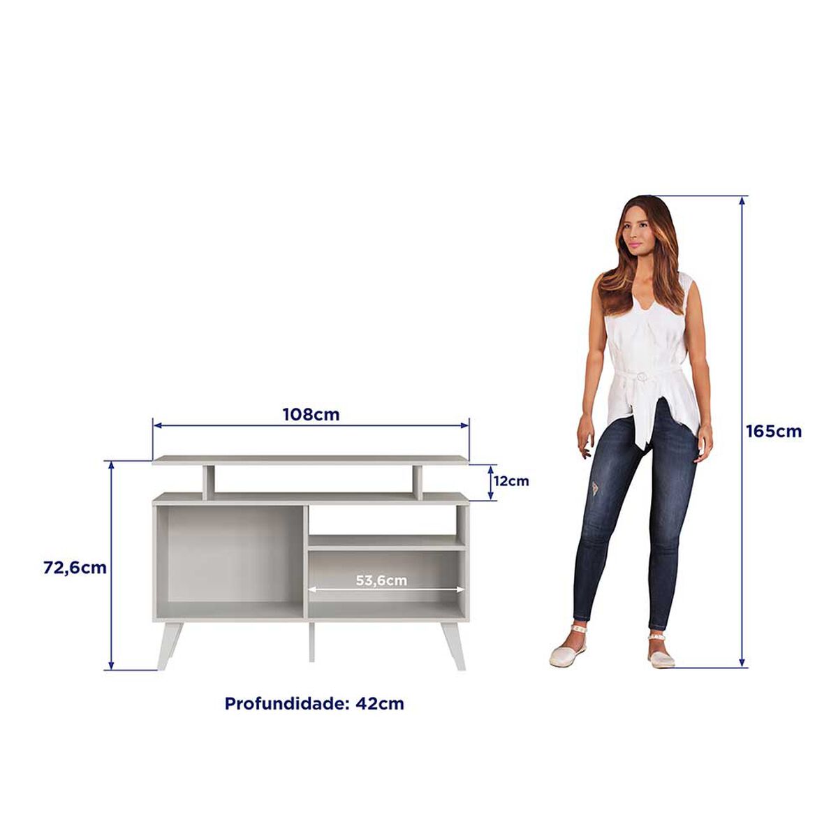 Rack TV Amuv Tokio Hasta 40" Blanco Café
