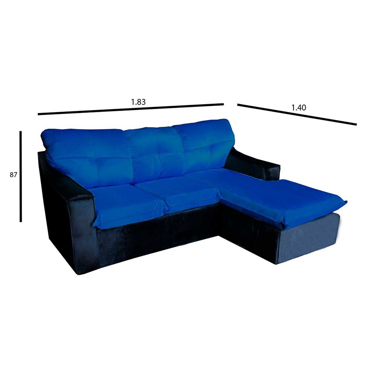 Sof&aacute; Modular Muebles MYM Genoveva 4 Cuerpos Azul Negro