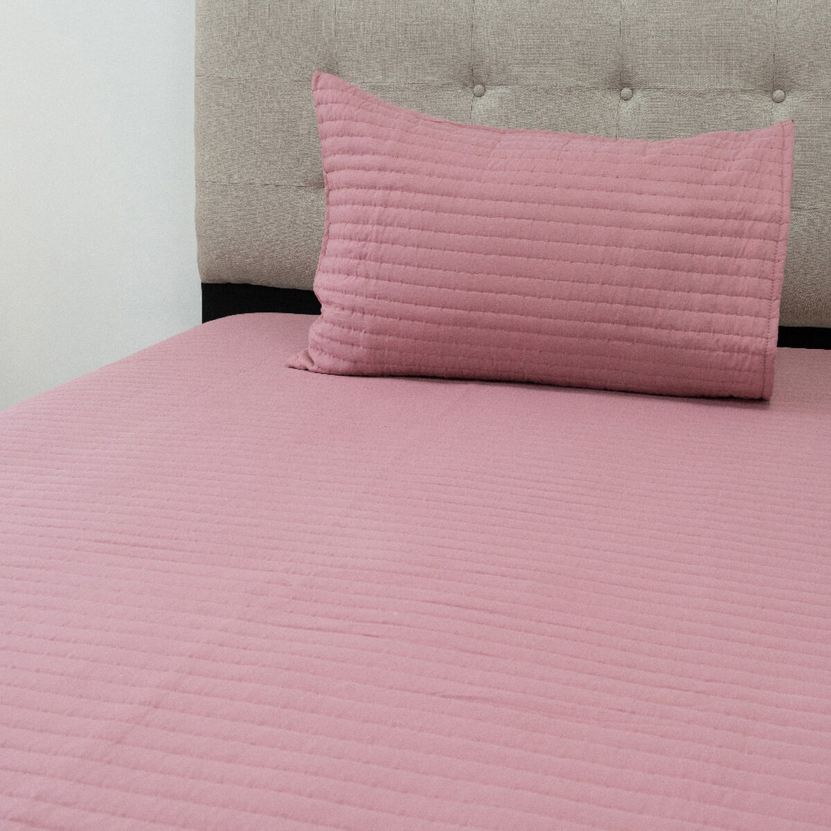 Quilt Doral 1,5 Plazas Lumi Marne Rosa Viejo