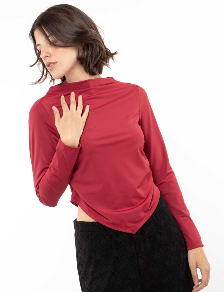 Polera Lisa Manga Larga Mujer Zibel