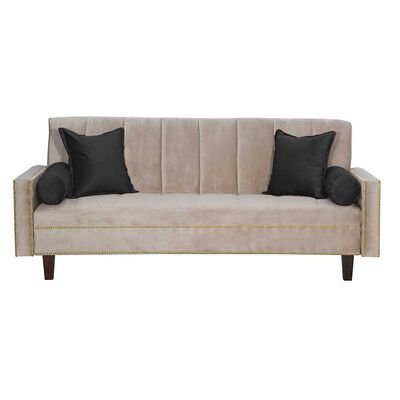 Futón Black Factory Vanguardia 3 Cuerpos Beige Negro
