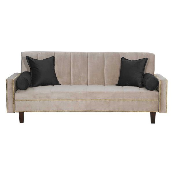 Futón Black Factory Vanguardia 3 Cuerpos Beige Negro
