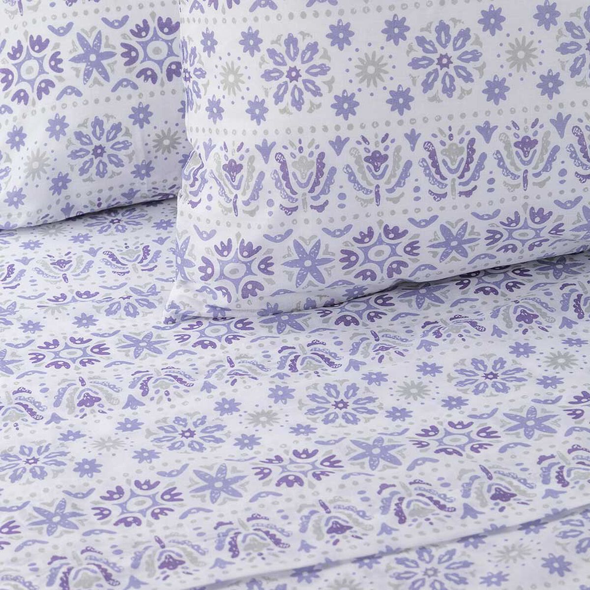 Juego de Sábanas Estampadas Casa Linda 132 Hilos 2 Plazas Mandala