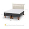 Cama Europea CIC Base Dividida King Ortopedic Advance + Respaldo Dublin Alpino