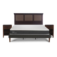 Cama Europea CIC King New Ortopedic + Respaldo New Torino Chocolate + 2 Veladores