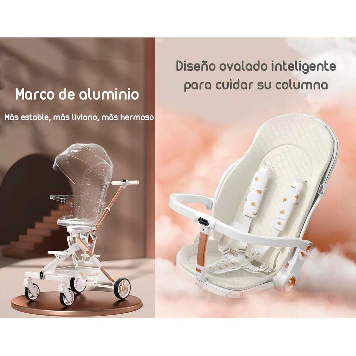 Coche de Paseo 360° con Mesita Lubabycas Blanco