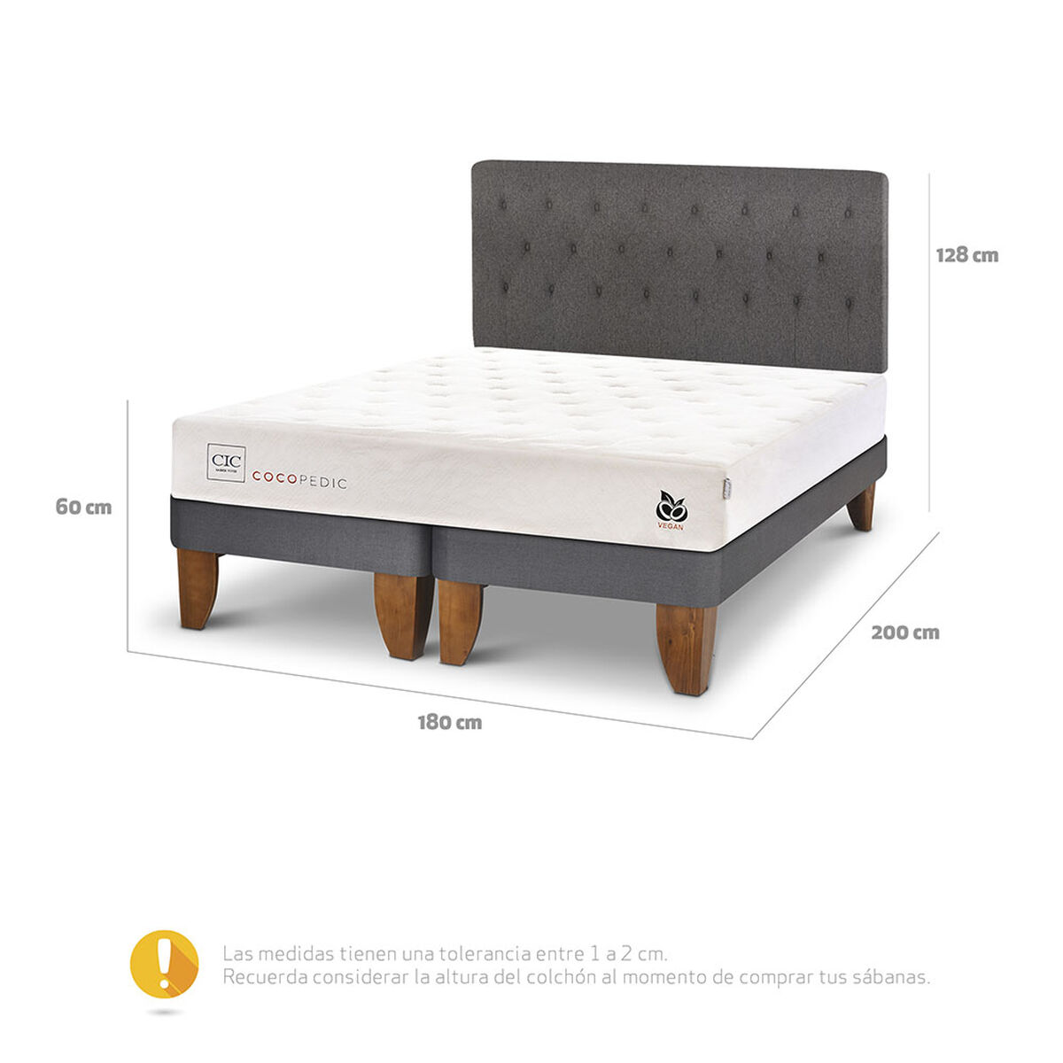 Cama Europea CIC Base Dividida King Cocopedic