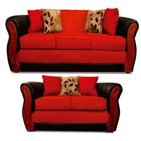 Juego de Living Elegant Detail Girona Sofá 3 Cuerpos + Sofá 2 Cuerpos Rojo
