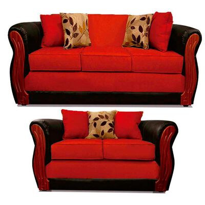 Juego de Living Elegant Detail Girona Sofá 3 Cuerpos + Sofá 2 Cuerpos Rojo