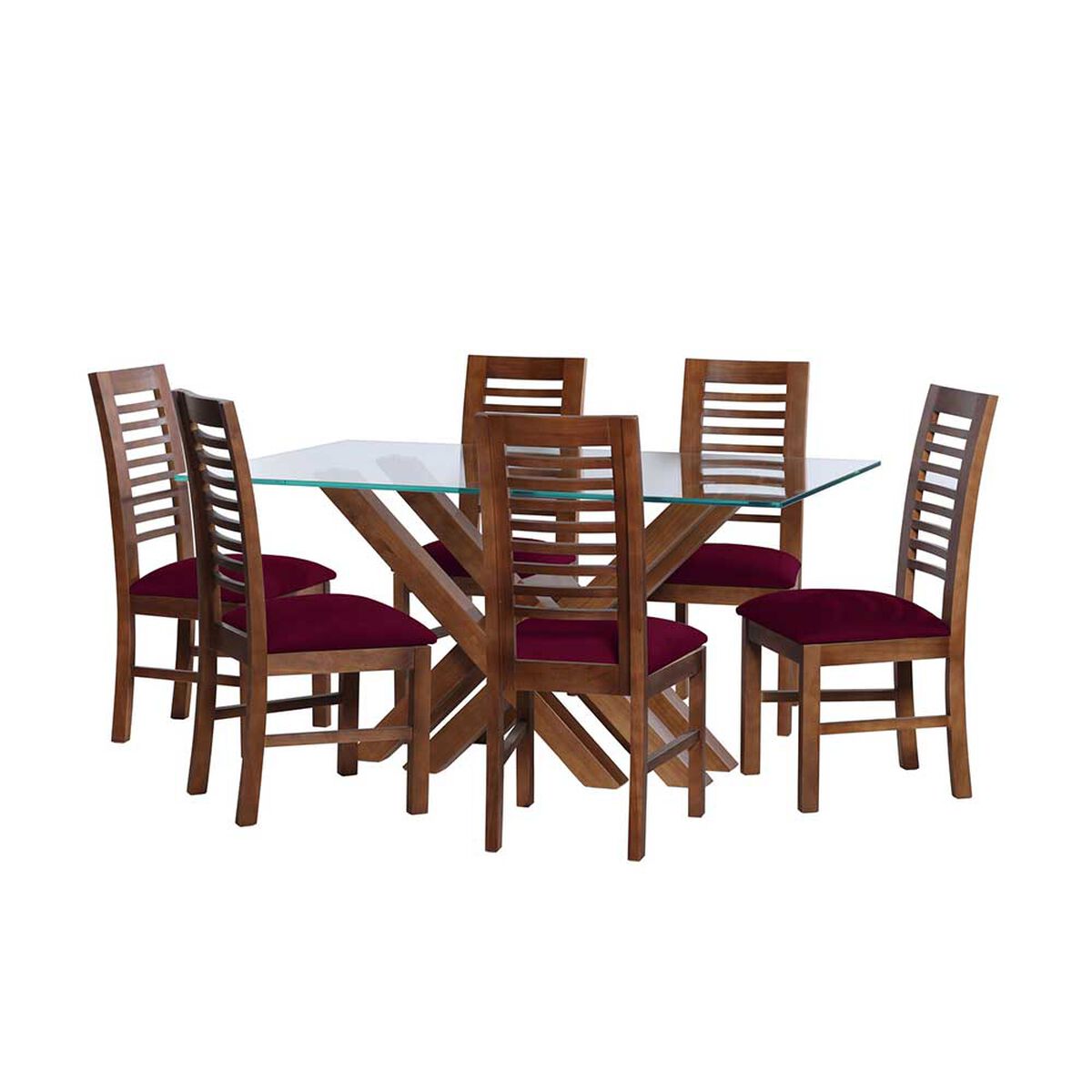 Juego de Comedor Latam Home Merida 6 Sillas Burdeo