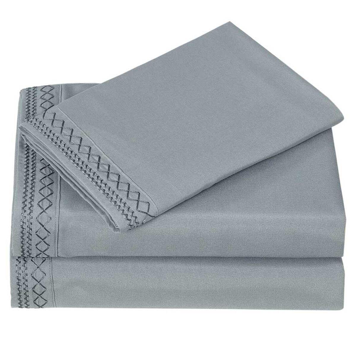 Juego de Sábanas Illusions 1,5 Plazas Broderie Gris