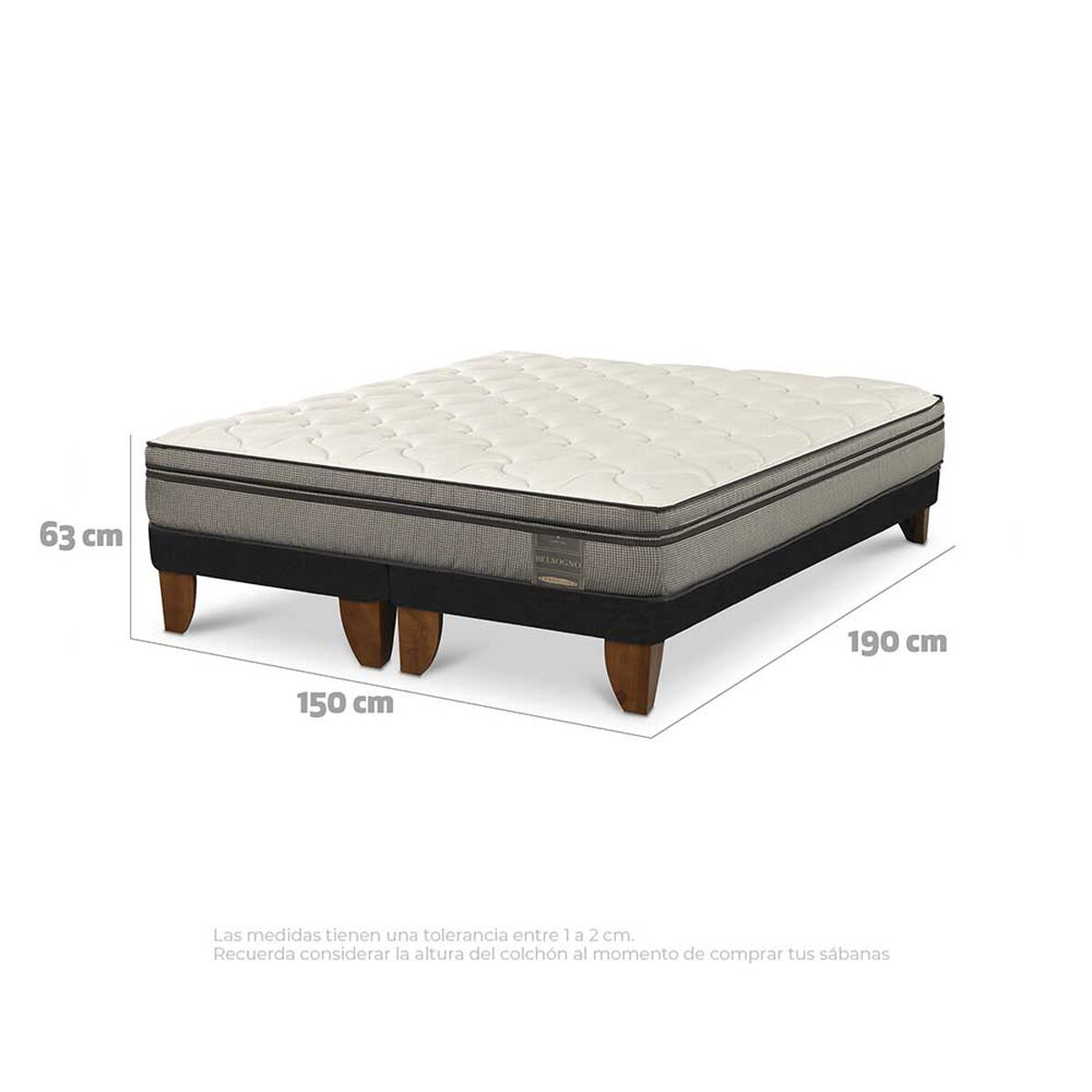 Cama Europea Base Dividida Belsogno 2 Plazas Signature
