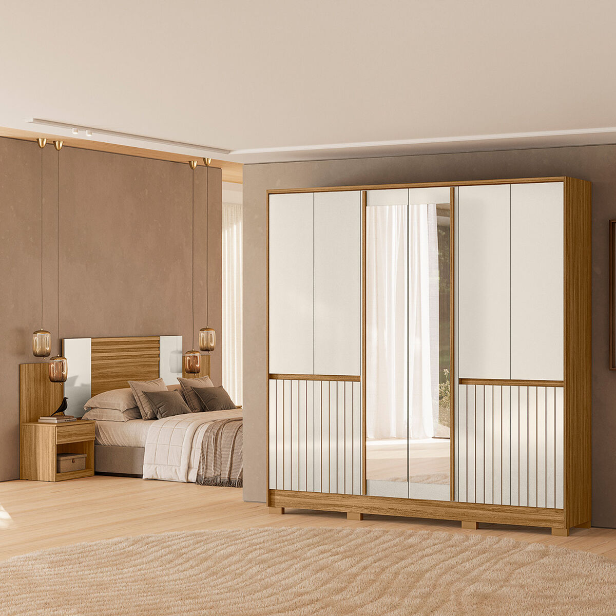 Closet Di Poretti Alasca 10 Puertas 4 Cajones + Respaldo Ajustable