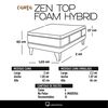 Cama Europea Latam Home 1,5 Plazas Zen Top Foam Hybrid Velvet Gris