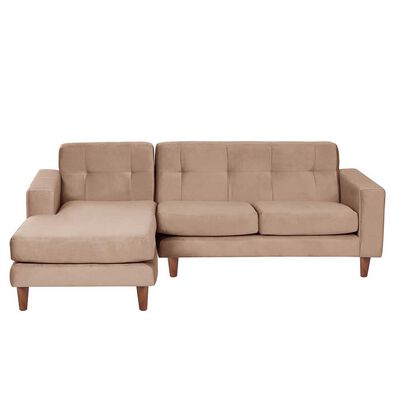 Sof&aacute; Seccional Izquierdo Latam Home Salermo Tela Velvet 3 Cuerpos Beige
