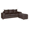 Juego de Living Innovamuebles Kahlo Sofá 3 Cuerpos + Dos Pouf 1 Cuerpo Chocolate