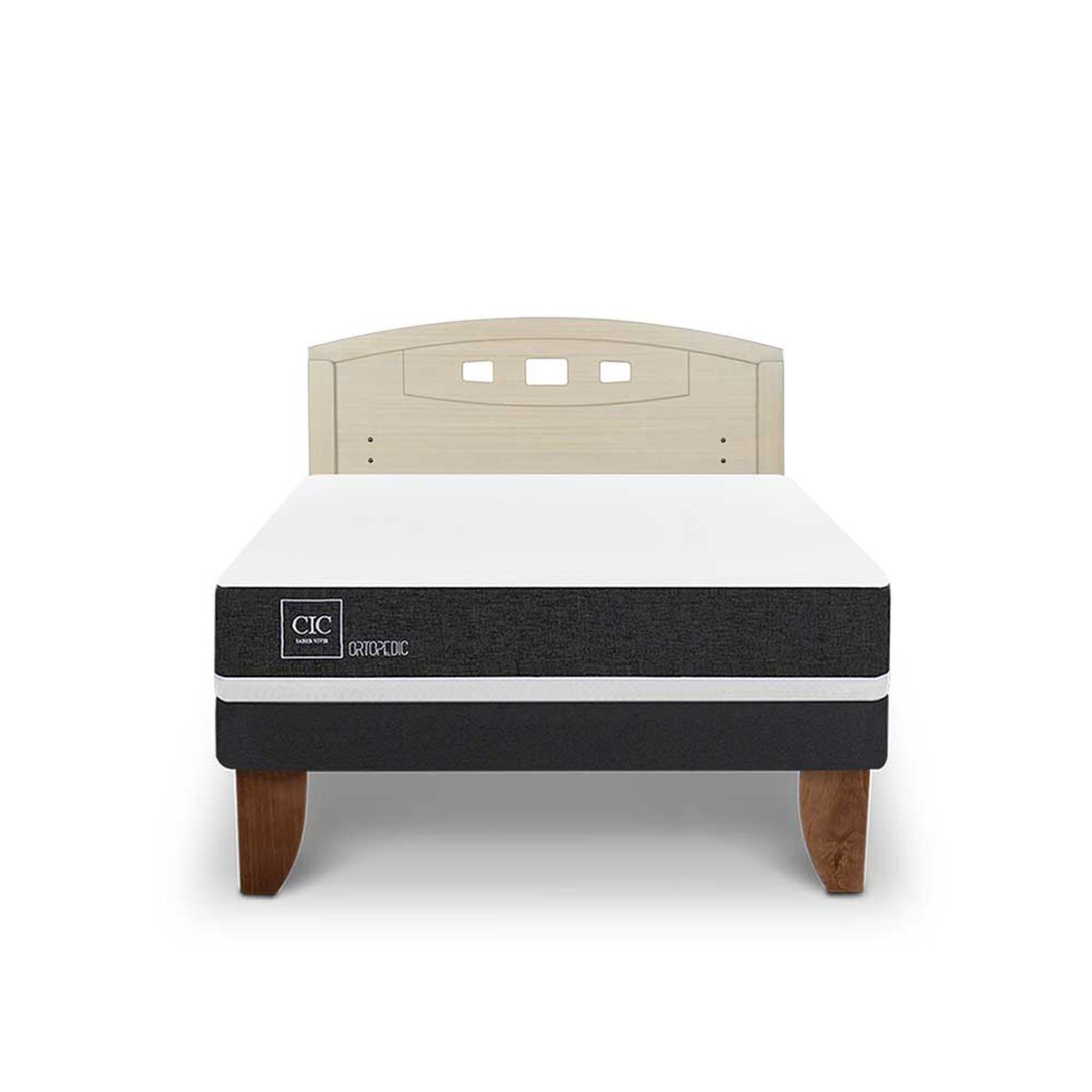 Cama Europea CIC 2 Plazas Ortopedic + Respaldo Gales Alpino