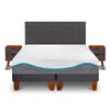 Cama Europea CIC Base Dividida King Alaska + Respaldo + 2 Veladores