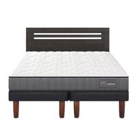 Cama Europea CIC Base Dividida 2 Plazas Anatomic + Respaldo Munich Gris