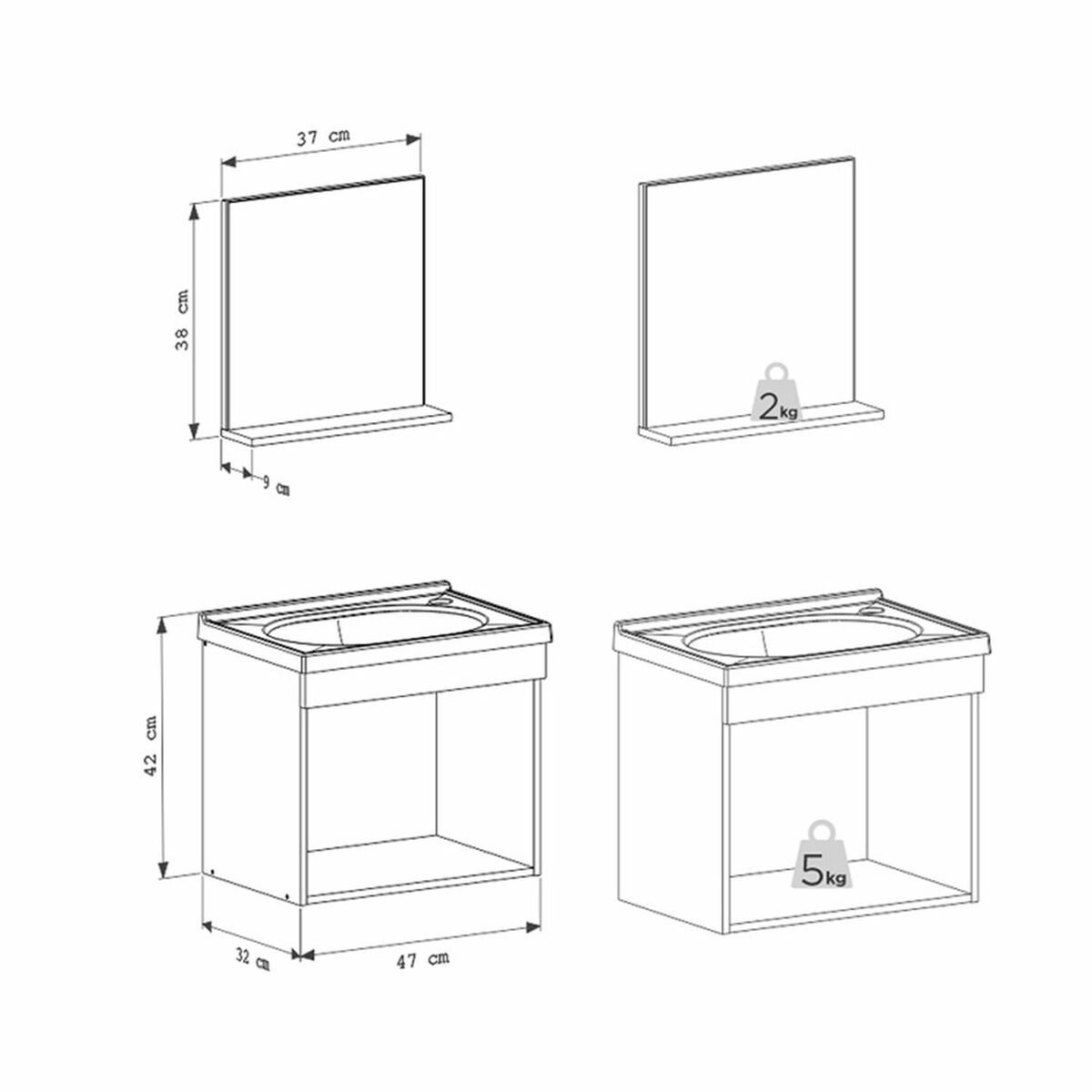 Vanitorio Vekkahome Agata Caf&eacute;
