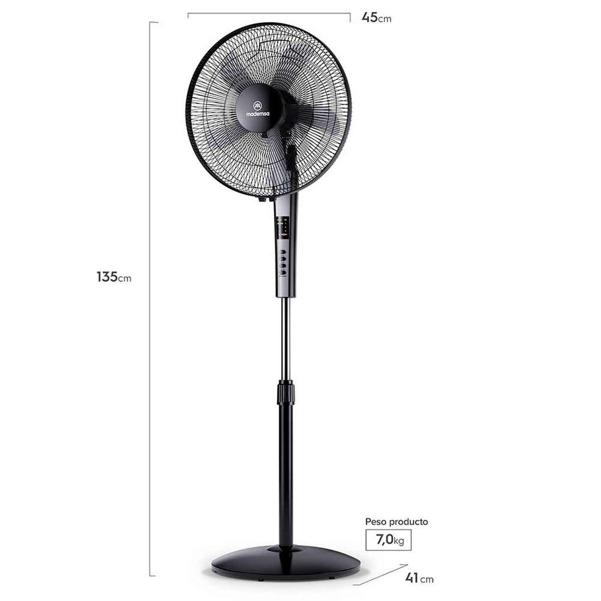 Ventilador 2 en 1 Mademsa SFM21 de Mesa y Pedestal