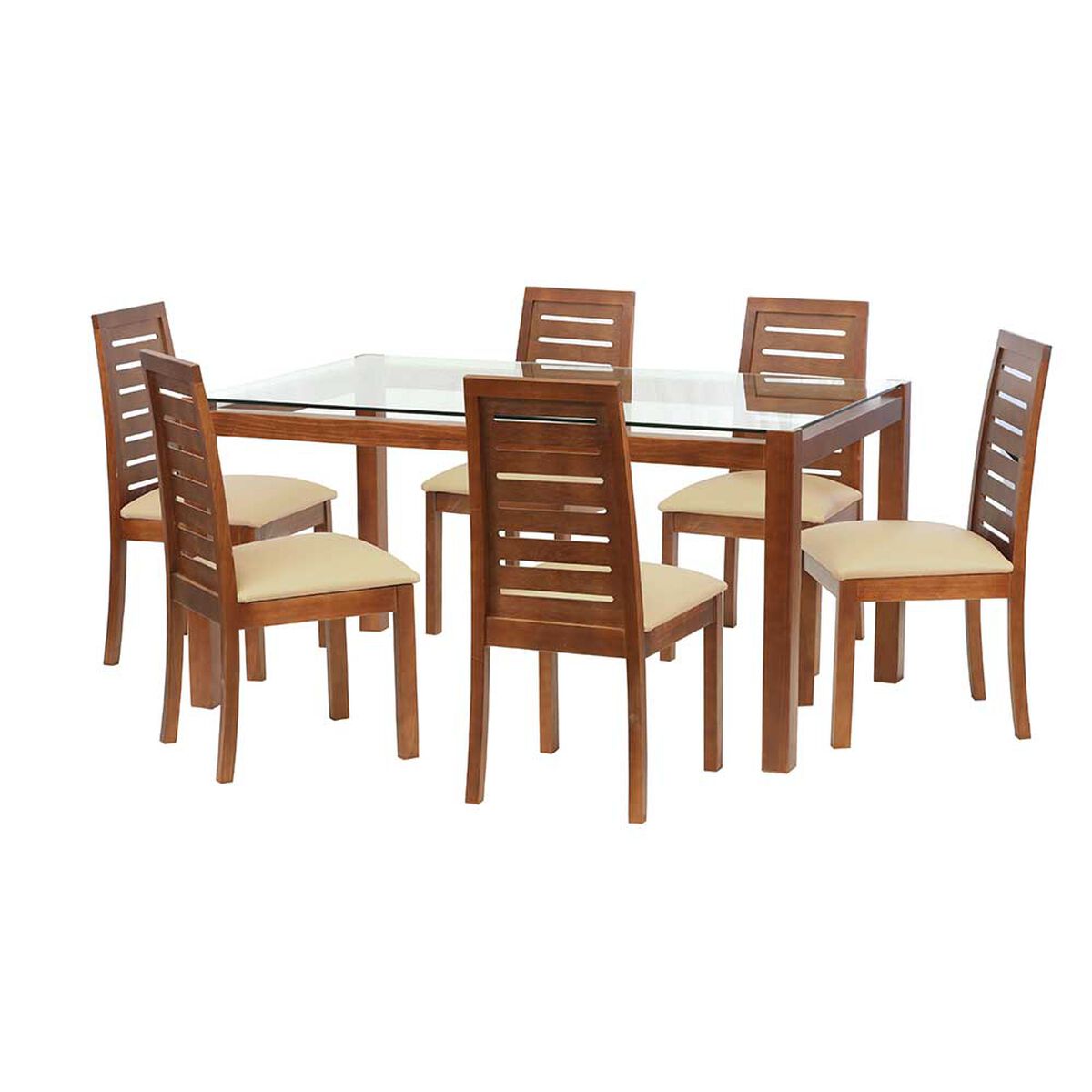 Juego de Comedor Latam Home Barcelona 6 Sillas Beige