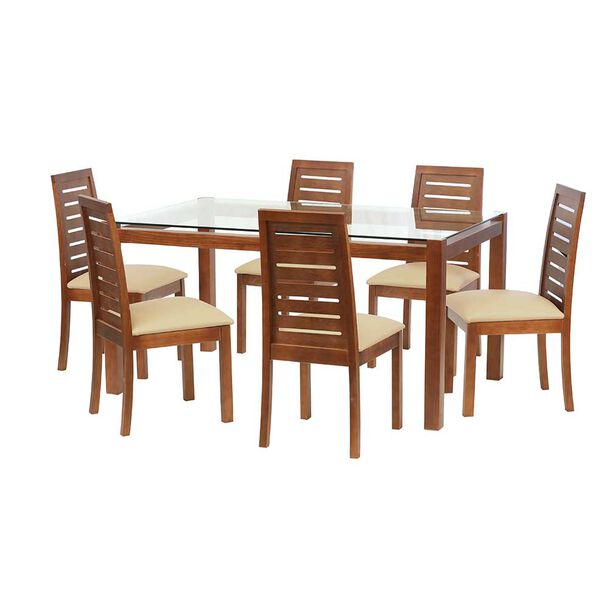 Juego de Comedor Latam Home Barcelona 6 Sillas Beige